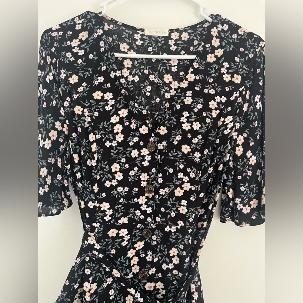 Pink Blush Ditsy Floral Dress